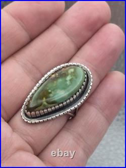 Vintage Native American Sterling Silver Turquoise Navajo GILBERT DAMON RING SIZE