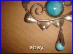 Vintage Native American Sterling Silver & Turquoise Necklace