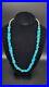 Vintage Native American Sterling Silver Turquoise Nugget Necklace, 24 1/2