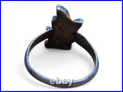 Vintage Native American Sterling Silver Turquoise Petit Point Zuni Ring Size 7