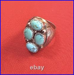 Vintage Native American Sterling Silver Turquoise Ring
