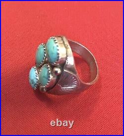 Vintage Native American Sterling Silver Turquoise Ring