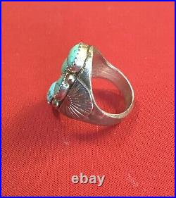 Vintage Native American Sterling Silver Turquoise Ring
