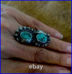 Vintage Native American Sterling Silver Turquoise Ring