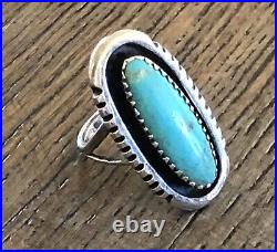 Vintage Native American Sterling Silver Turquoise Ring, Benson Yazzie