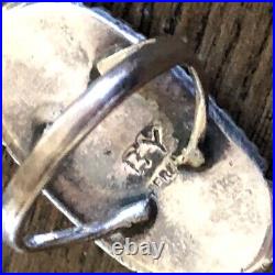 Vintage Native American Sterling Silver Turquoise Ring, Benson Yazzie