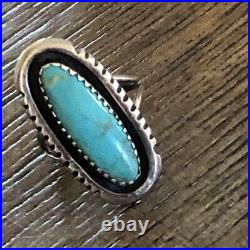 Vintage Native American Sterling Silver Turquoise Ring, Benson Yazzie