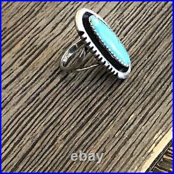 Vintage Native American Sterling Silver Turquoise Ring, Benson Yazzie