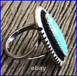 Vintage Native American Sterling Silver Turquoise Ring, Benson Yazzie