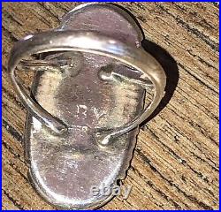 Vintage Native American Sterling Silver Turquoise Ring, Benson Yazzie