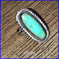 Vintage Native American Sterling Silver Turquoise Ring, Benson Yazzie