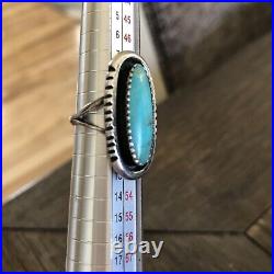 Vintage Native American Sterling Silver Turquoise Ring, Benson Yazzie
