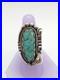 Vintage Native American Sterling Silver Turquoise Ring Marked D w Arrow