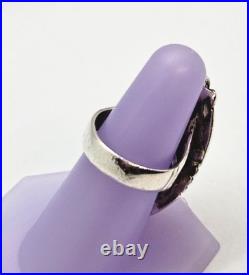 Vintage Native American Sterling Silver Turquoise Ring Marked D w Arrow
