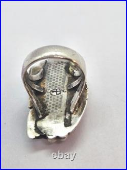 Vintage Native American Sterling Silver Turquoise Ring Marked D w Arrow