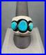 Vintage Native American Sterling Silver Turquoise Ring Size 10