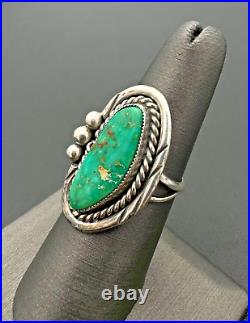 Vintage Native American Sterling Silver Turquoise Ring Size 6.5