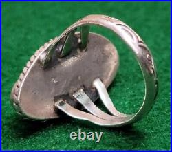 Vintage Native American Sterling Silver Turquoise Ring Size 8.5