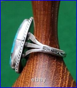 Vintage Native American Sterling Silver Turquoise Ring Size 8.5
