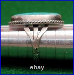 Vintage Native American Sterling Silver Turquoise Ring Size 8.5