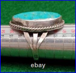 Vintage Native American Sterling Silver Turquoise Ring Size 8.5