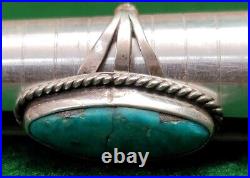 Vintage Native American Sterling Silver Turquoise Ring Size 8.5
