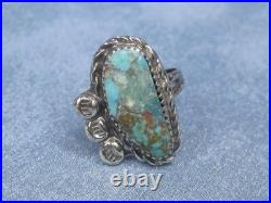 Vintage Native American Sterling Silver Turquoise Ring Size 9