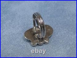 Vintage Native American Sterling Silver Turquoise Ring Size 9