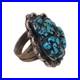 Vintage Native American Sterling Silver & Turquoise Shaped Ring Myers Stamp- 7
