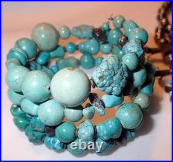 Vintage Native American Sterling Silver, Turquoise Squash Blossom, Signed LG