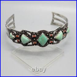 Vintage Native American Sterling / Turquoise / Coral Arm BandChoker