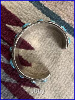 Vintage Native American Sterling Turquoise Cuff E. SPENCER