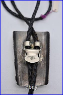Vintage Native American Sterling & Turquoise Large Bolo Tie