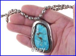 Vintage Native American Sterling Turquoise Pendant necklace