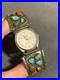 Vintage Native American Sterling Watch Band Works Wayne C Cheama Turquoise Snake