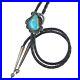 Vintage Native American Sterling pear shaped turquoise bolo tie
