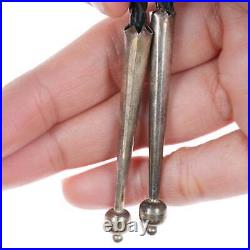 Vintage Native American Sterling pear shaped turquoise bolo tie