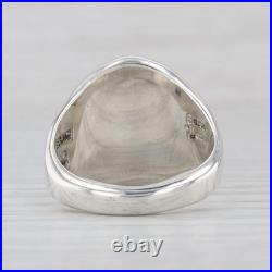 Vintage Native American Stone Mosaic Ring Sterling Silver Edison Yazzie Navajo