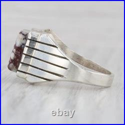 Vintage Native American Stone Mosaic Ring Sterling Silver Sz 12 Turquoise Shell