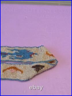 Vintage Native American Style Loom Beaded Band Plains Design Glass Beads 10in