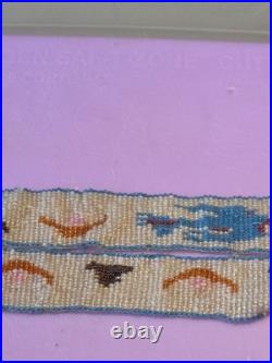 Vintage Native American Style Loom Beaded Band Plains Design Glass Beads 10in