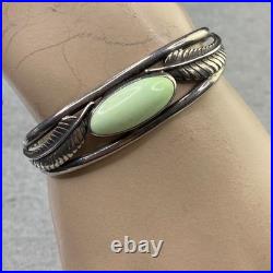 Vintage Native American Style Sterling Silver Cuff with Lemon Chrysoprase Maybe