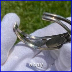 Vintage Native American Style Sterling Silver Cuff with Lemon Chrysoprase Maybe