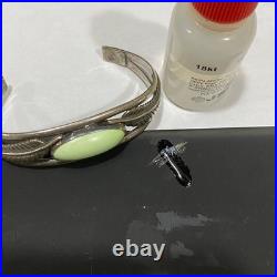 Vintage Native American Style Sterling Silver Cuff with Lemon Chrysoprase Maybe