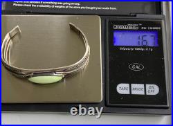 Vintage Native American Style Sterling Silver Cuff with Lemon Chrysoprase Maybe