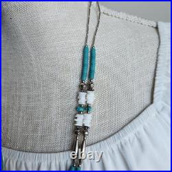 Vintage Native American Style Turquoise Heishi & Shell Necklace 24