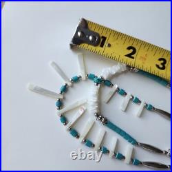 Vintage Native American Style Turquoise Heishi & Shell Necklace 24