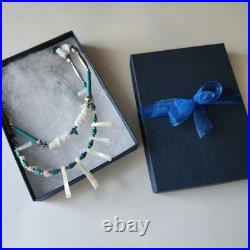 Vintage Native American Style Turquoise Heishi & Shell Necklace 24
