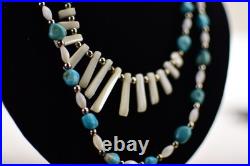 Vintage Native American Style Turquoise Shell Necklace 24 Vintage Native American Style Turquoise Shell Necklace 24