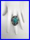 Vintage Native American Style Turquoise Sterling Silver Sz. 13.25 Ring 15.9 Gram